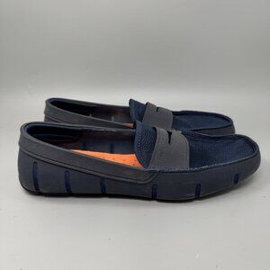 Swims Men's Navy Blue Comfort Water Boat Penny Loafers Washable Shoes Size 13